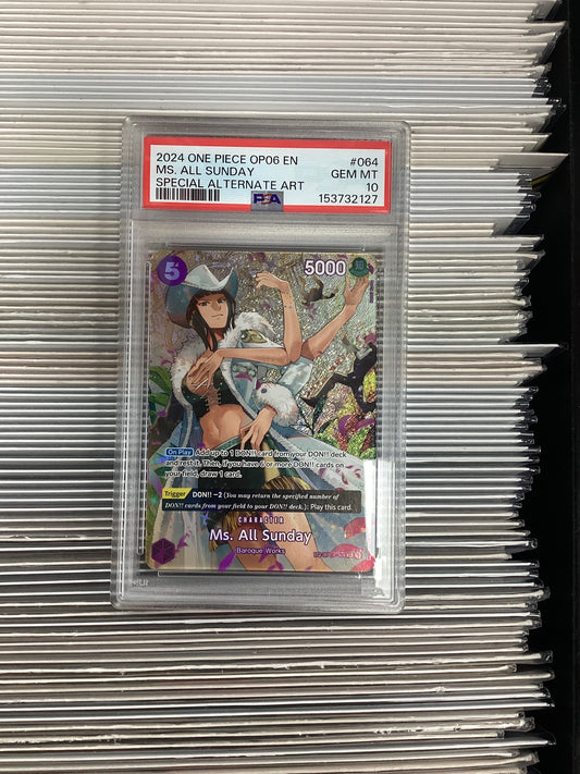 One Piece Card Game Ms. All Sunday OP04-064 PSA 10