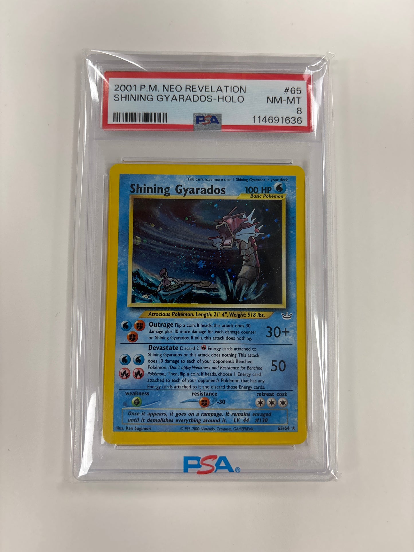 Pokemon Shining Gyarados 65/64 (2001) PSA 8