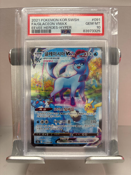 Pokemon Korean Glaceon VMAX 091/069 PSA 10