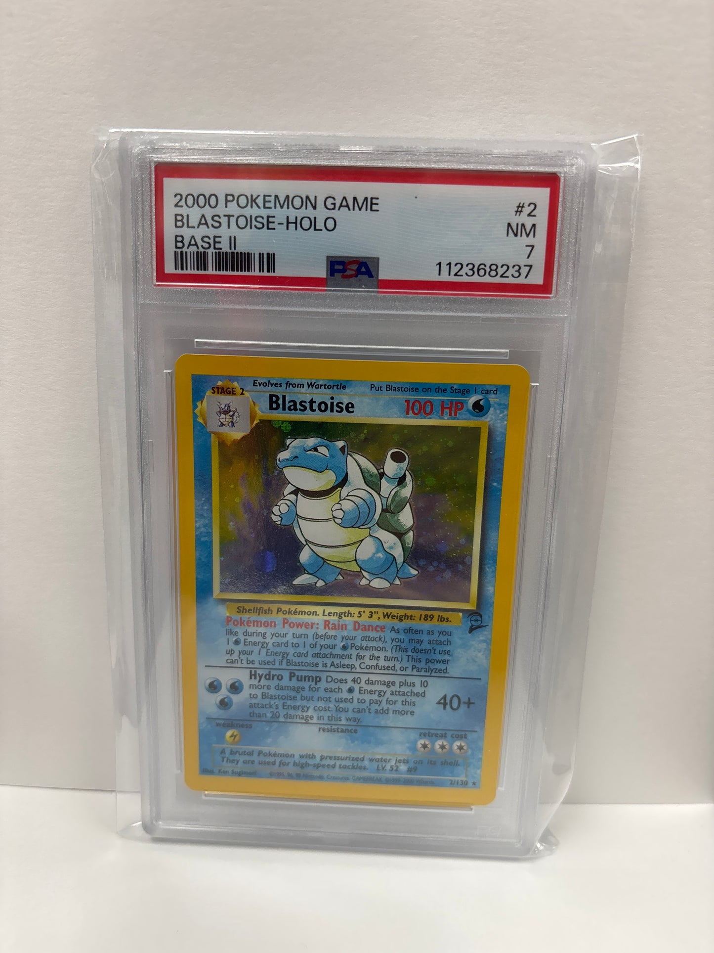 Pokemon Blastoise 2/130 (2000) PSA 7