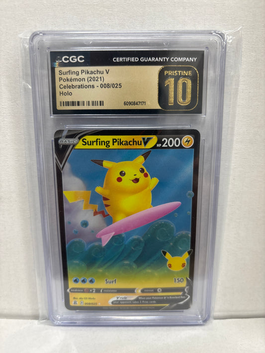Pokemon Surfing Pikachu V 008/025 CGC Pristine 10