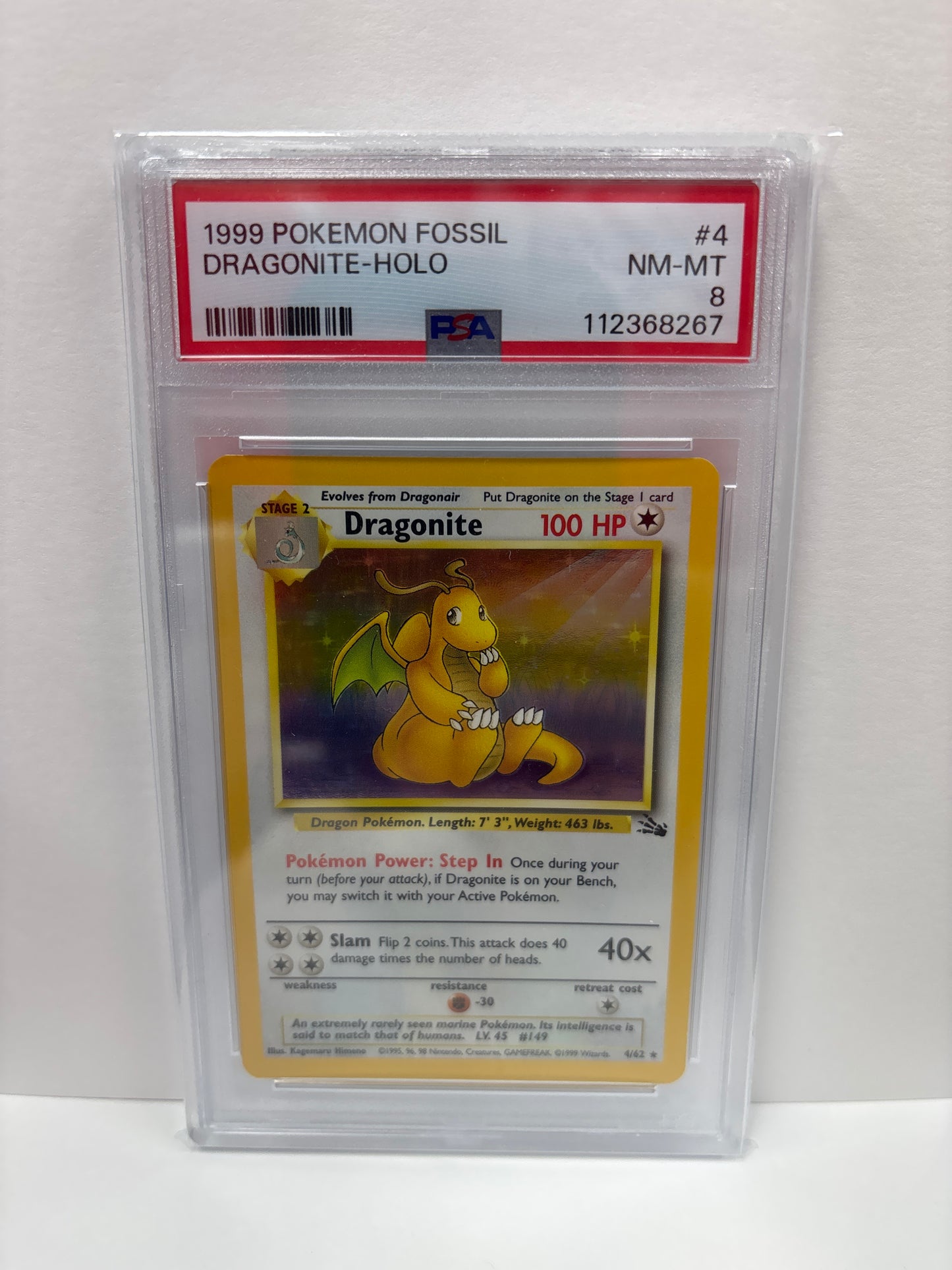 Pokemon Dragonite 4/62 (1999) PSA 8