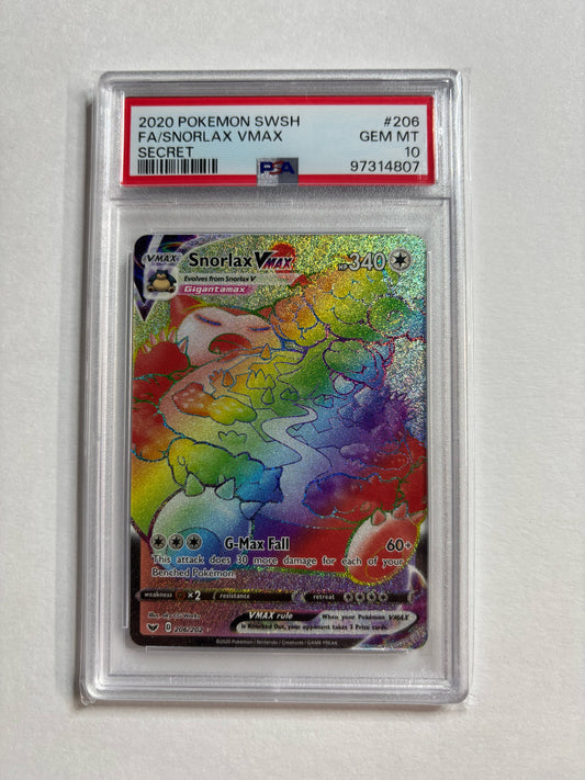 Pokemon Snorlax VMAX 206/202 PSA 10
