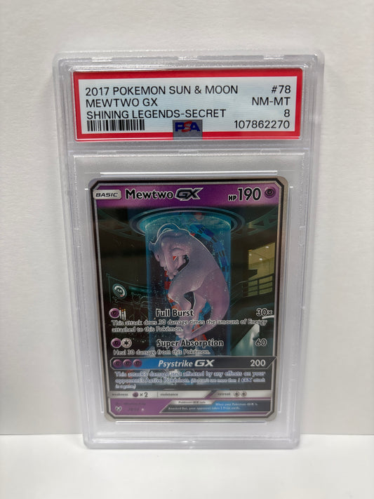 Pokemon Mewtwo GX 78/73 PSA 8