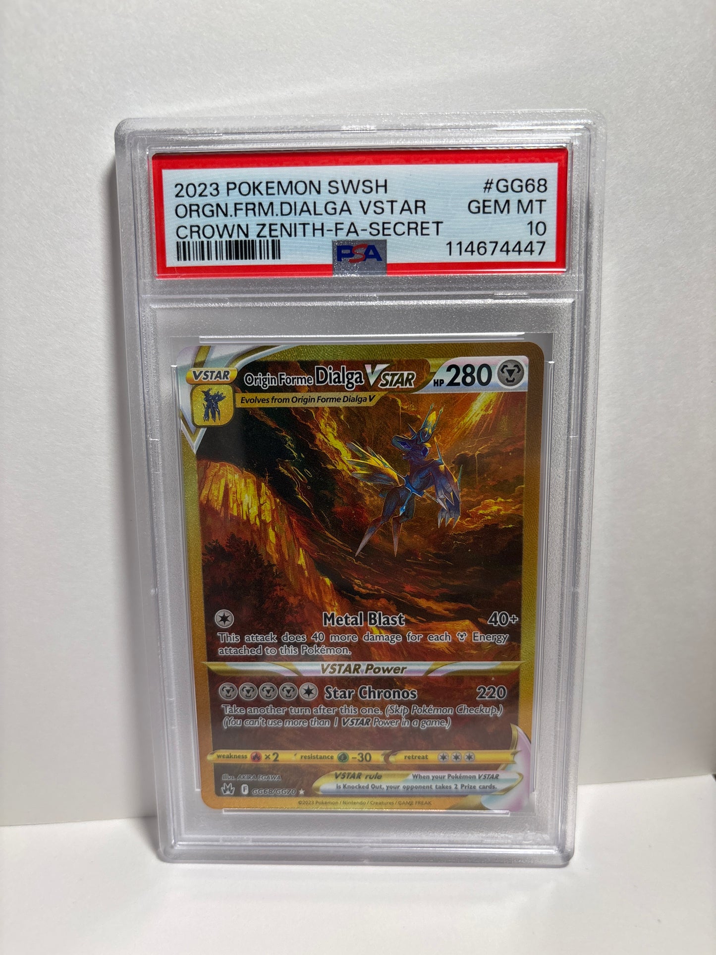 Pokemon Origin Forme Dialga VSTAR GG68/GG70 PSA 10
