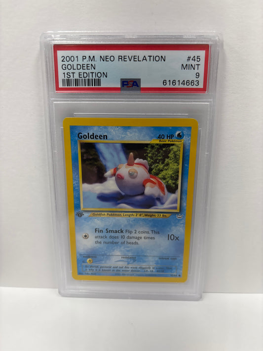 Pokemon Goldeen 45/64 1st Edition PSA 9