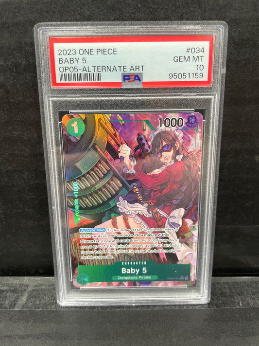 One Piece TCG Baby 5 AA OP05-034 PSA 10