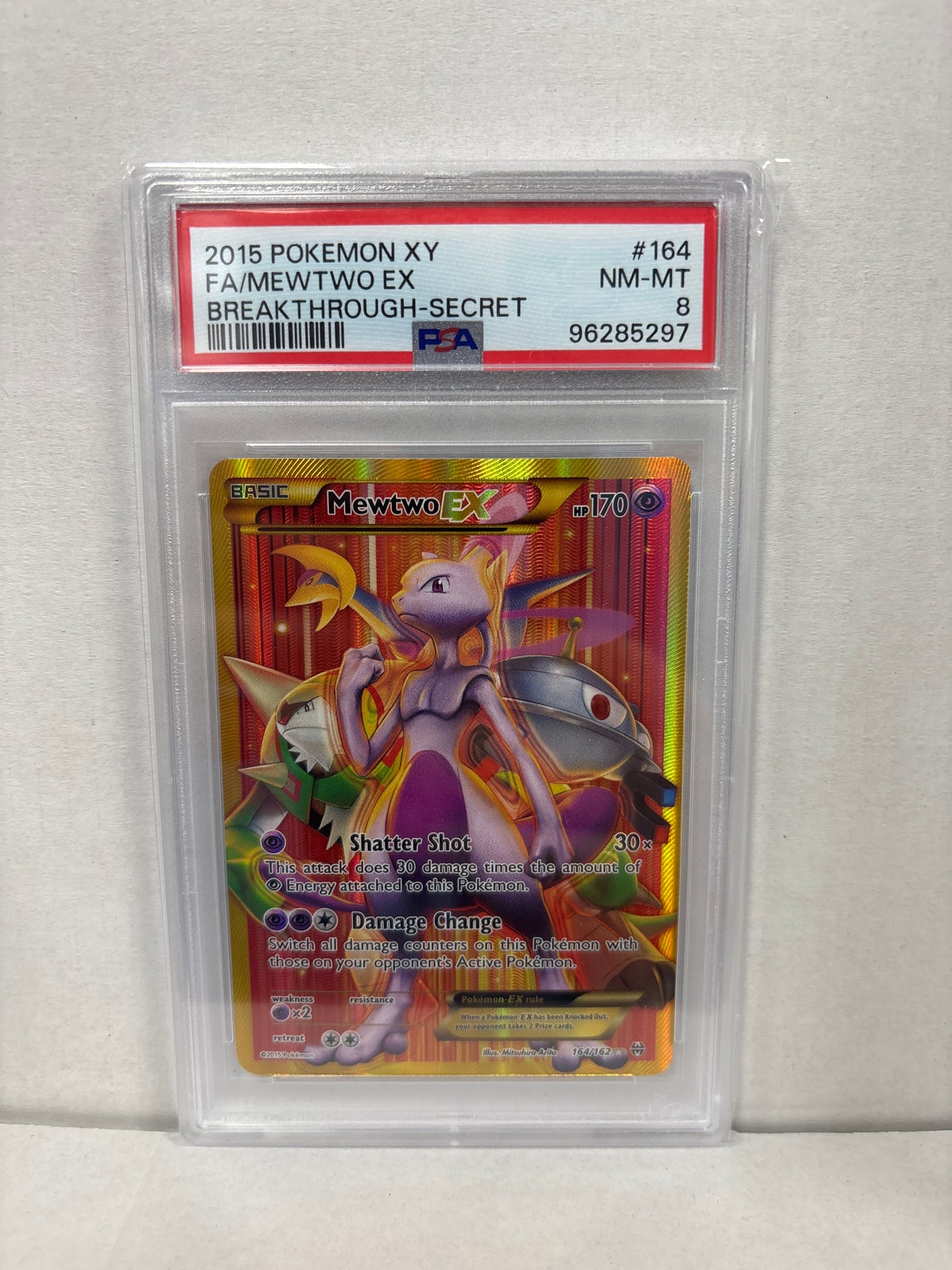 Pokemon Mewtwo EX 164/162 PSA 8