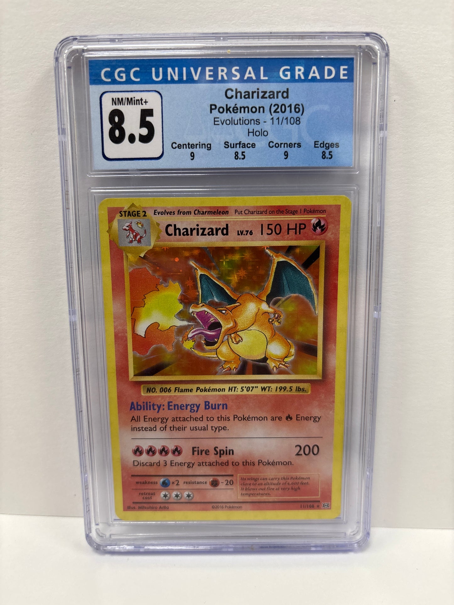 Pokemon Charizard 11/108 HOLO (2016) CGC 8.5