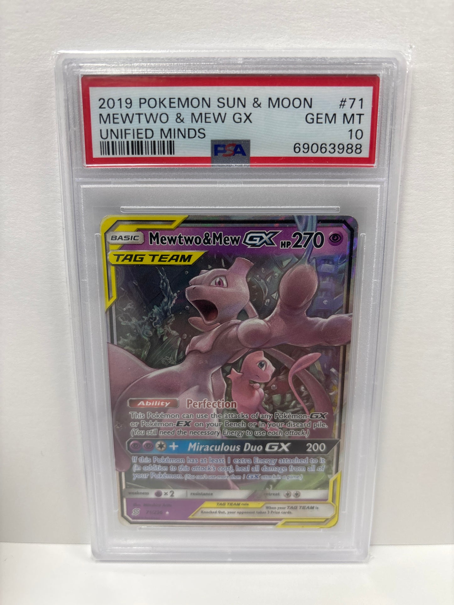 Pokemon Mewtwo & Mew GX 71/236 PSA 10