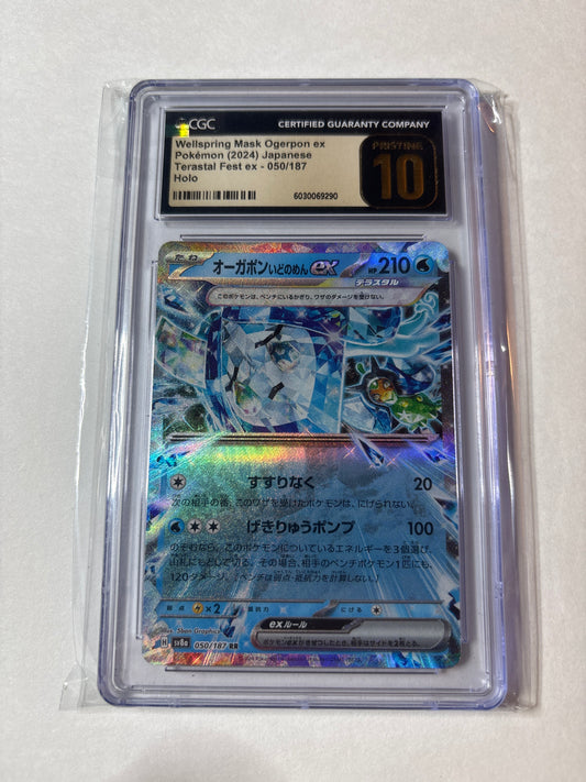 Pokemon Japanese Wellspring Mask Ogerpon ex 050/187 CGC Pristine 10