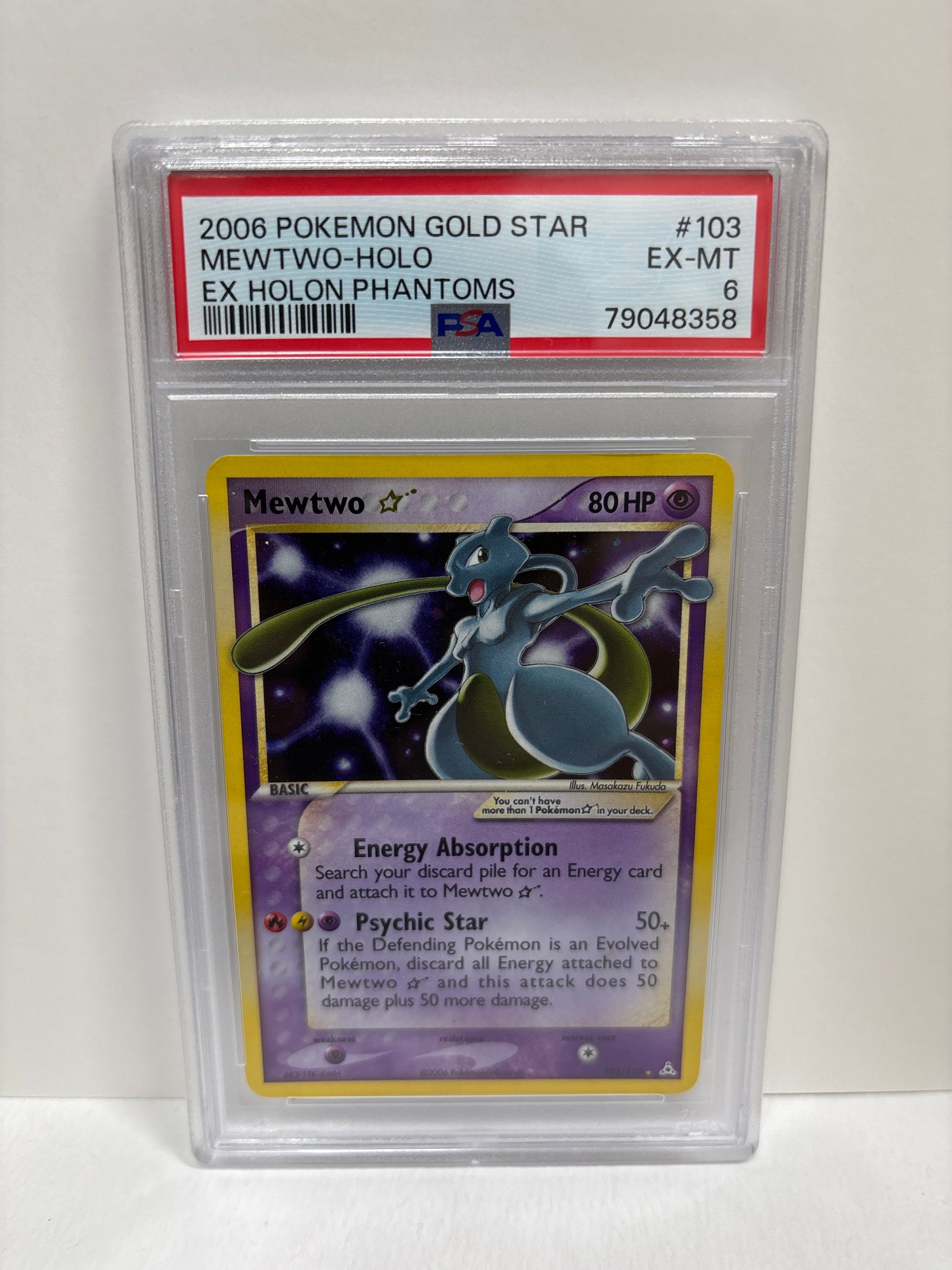 Pokemon Gold Star Mewtwo 103/110 PSA 6 Zapp! Comics Pokemon Gold Star Mewtwo 103/110 PSA 6 Zapp! Comics