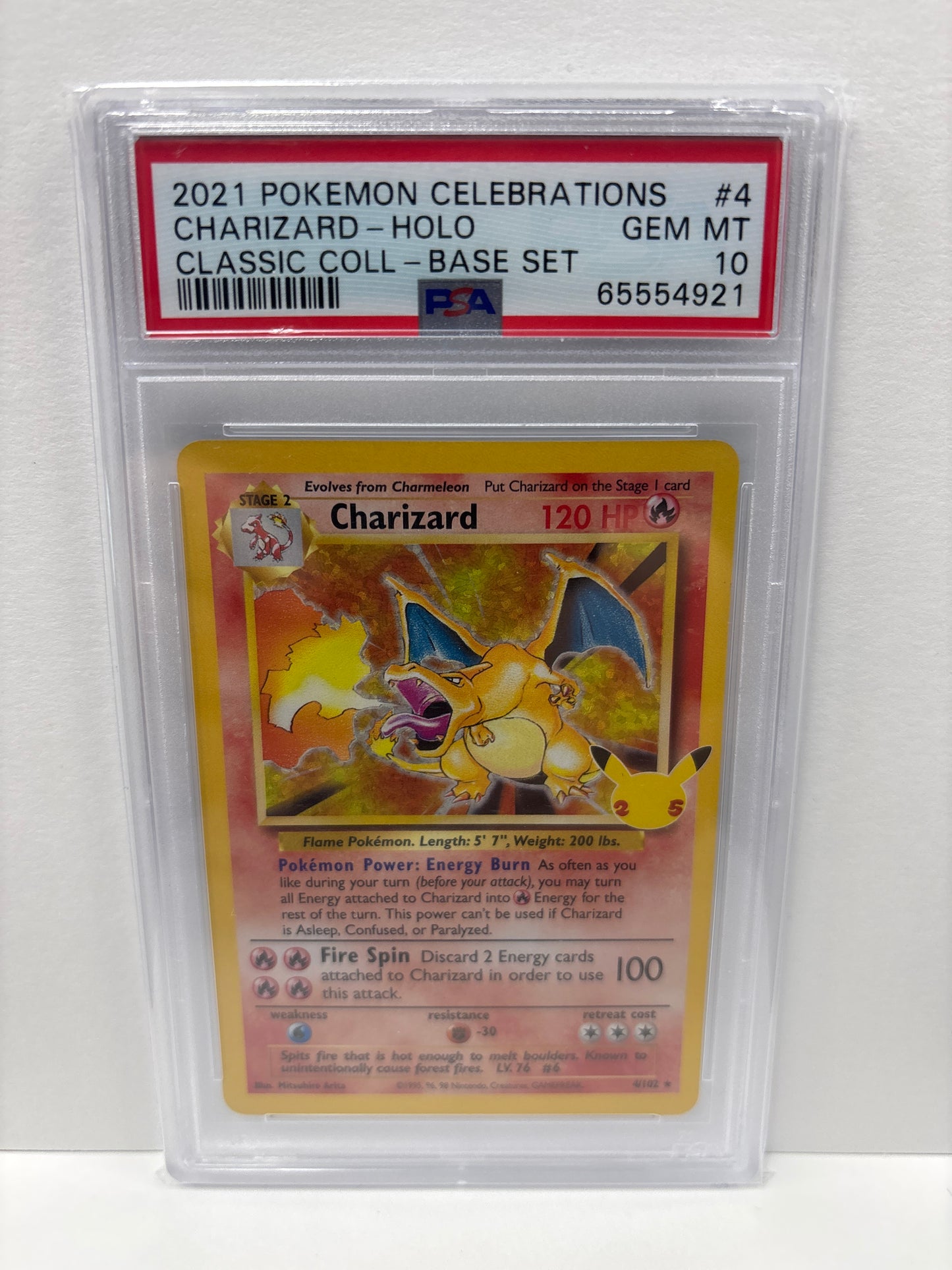 Pokemon Charizard 4/102 Celebrations (2021) PSA 10