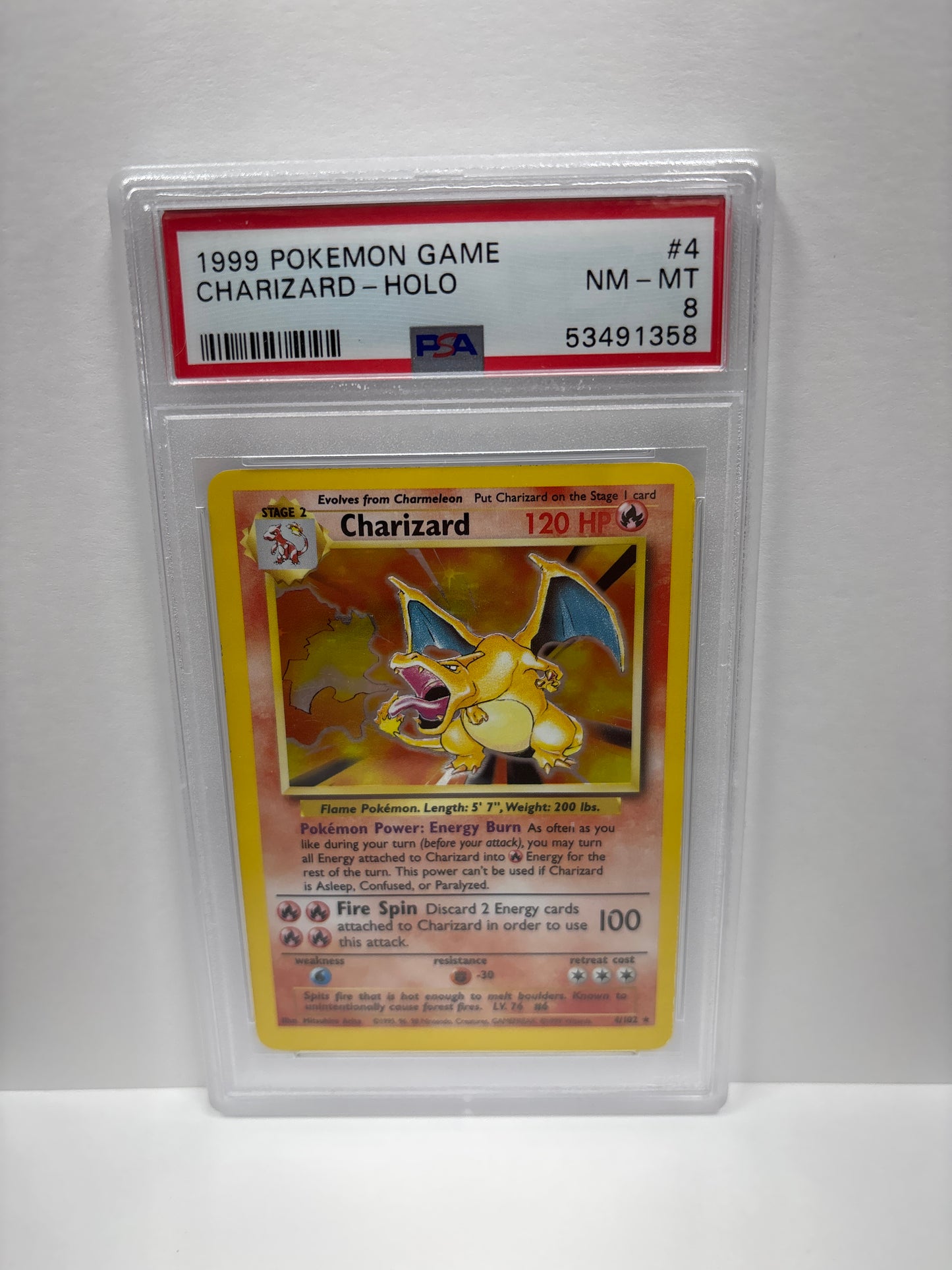 Pokemon Charizard 4/102 (1999) PSA 8
