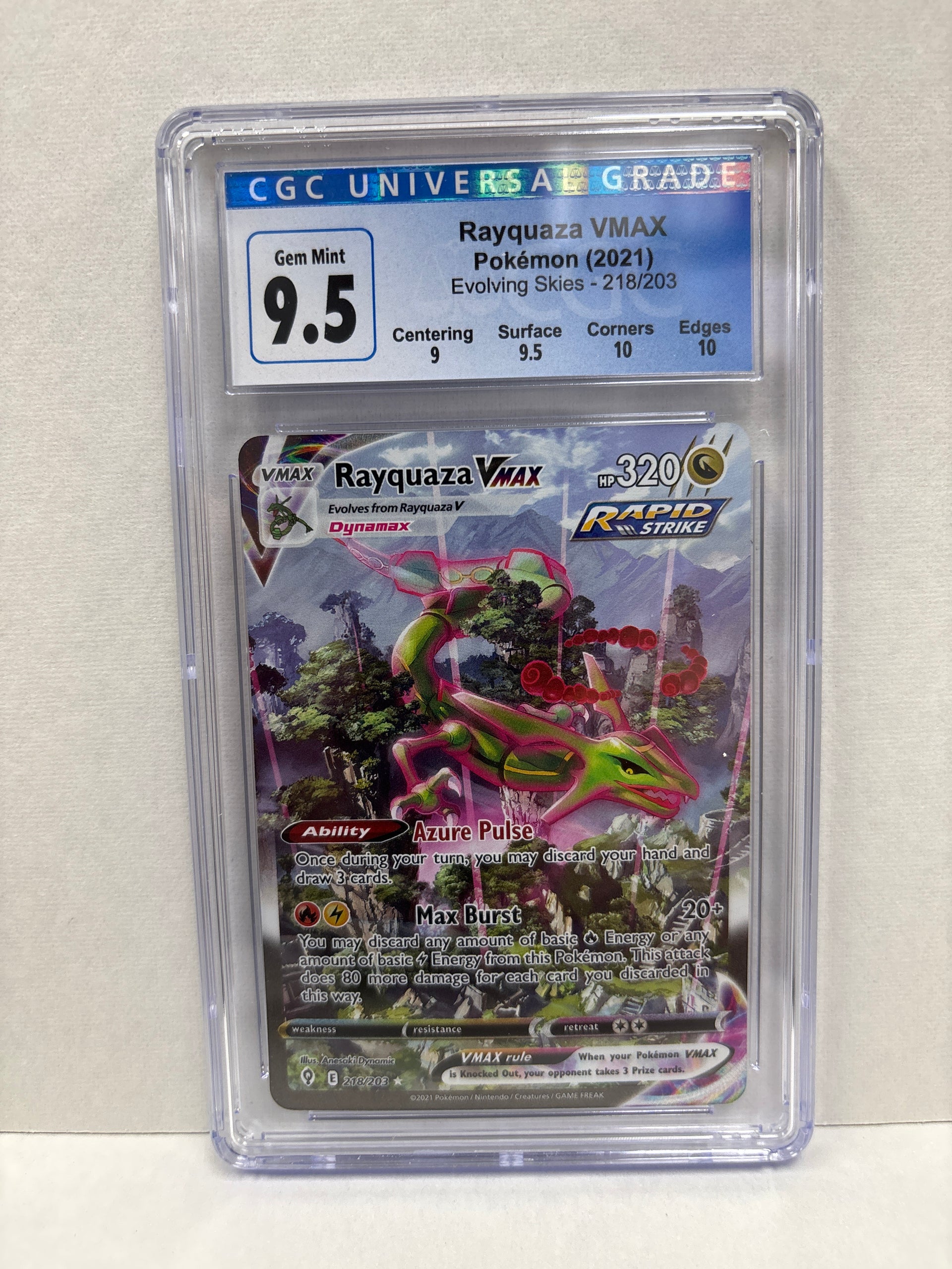 Pokemon Rayquaza VMAX 218/203 CGC 9.5 (Old Label) – Zapp! Comics