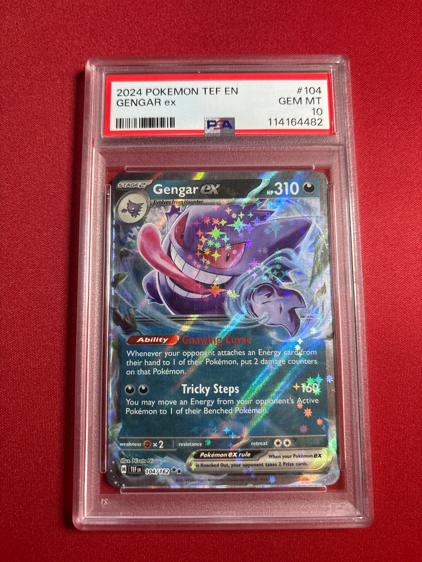 Pokemon Gengar ex 104/162 PSA 10