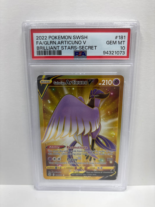 Pokemon Galarian Articuno V 181/172 PSA 10