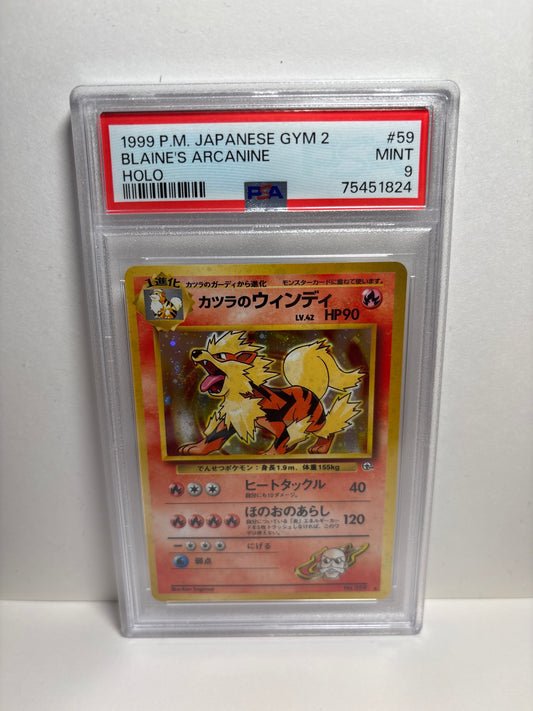 Pokemon Japanese Blaine’s Arcanine #59 (1999) PSA 9