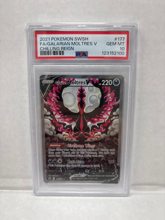 Pokemon Galarian Moltres V 177/198 PSA 10