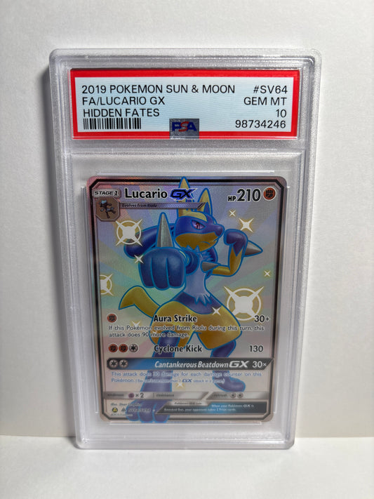 Pokemon Lucario GX SV64/SV94 PSA 10