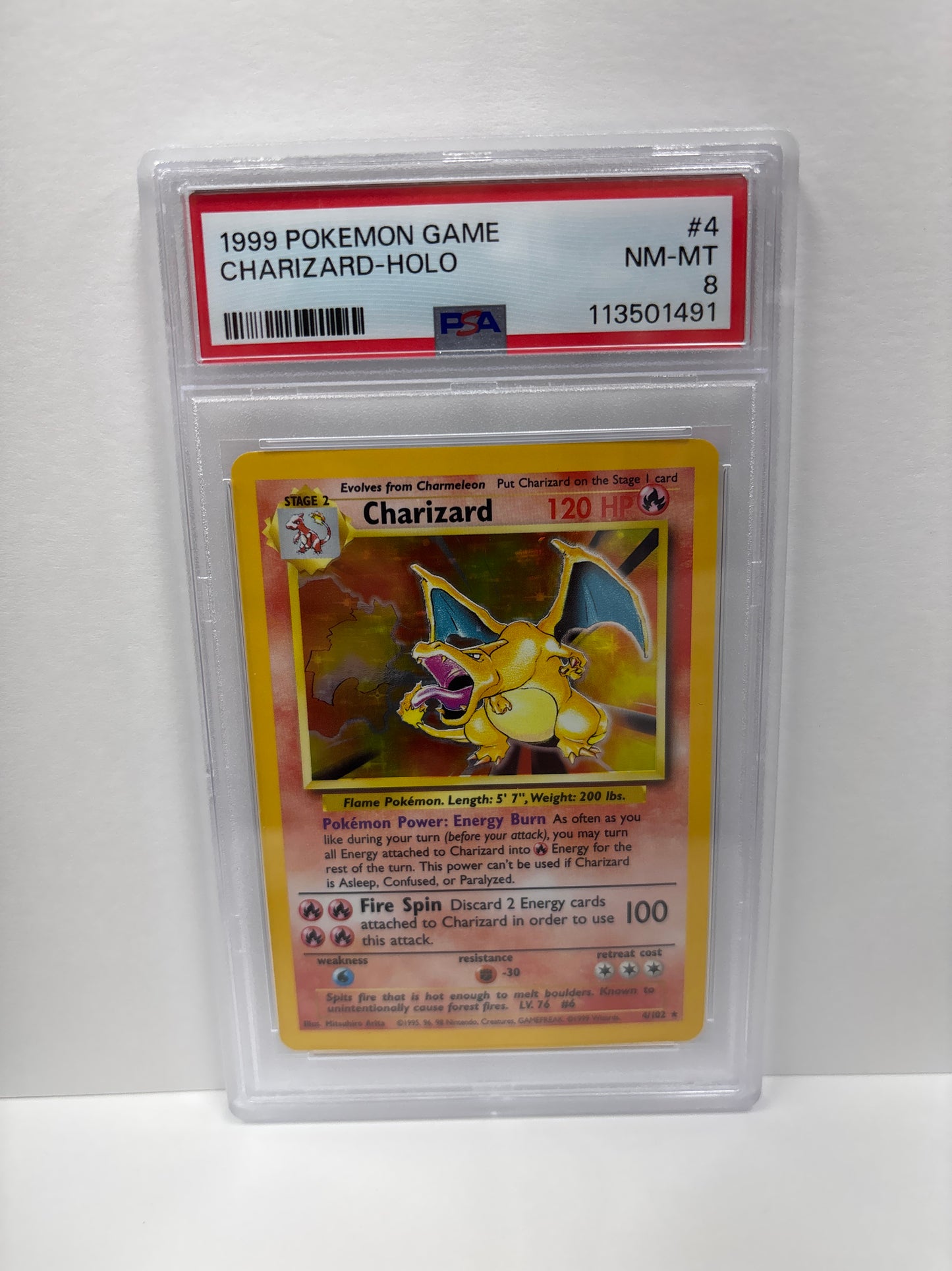 Pokemon Charizard 4/102 (1999) PSA 8