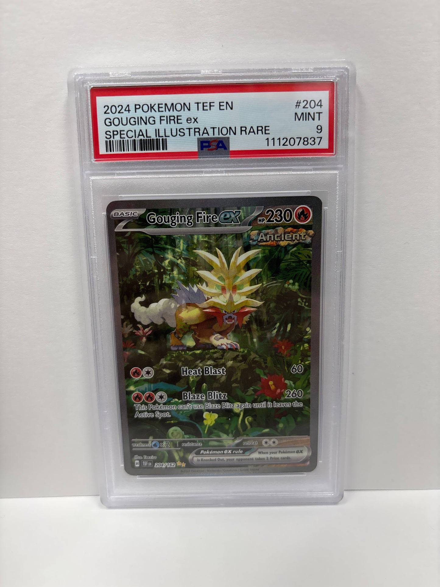 Pokemon Gouging Fire ex 204/162 PSA 9