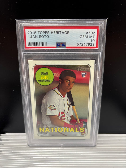2018 Topps Heritage Juan Soto #502 PSA 10