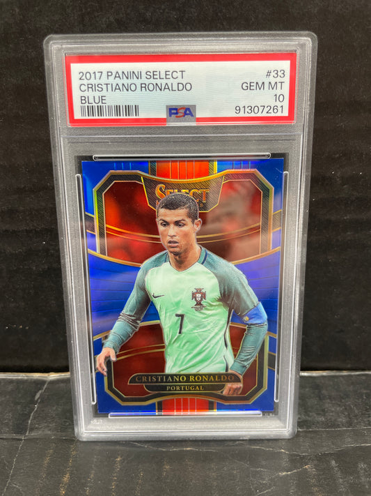 2017 Panini Select Cristiano Ronaldo Blue PSA 10