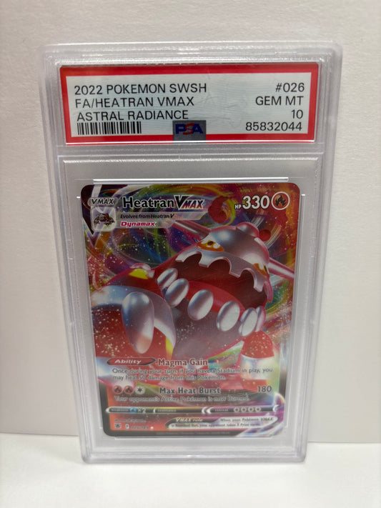 Pokemon Heatran VMAX 026/189 PSA 10 (Scratches on Slab)