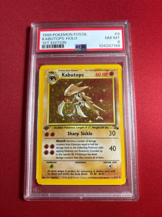 Pokemon Kabutops 9/62 1st Edition (1999) PSA 8