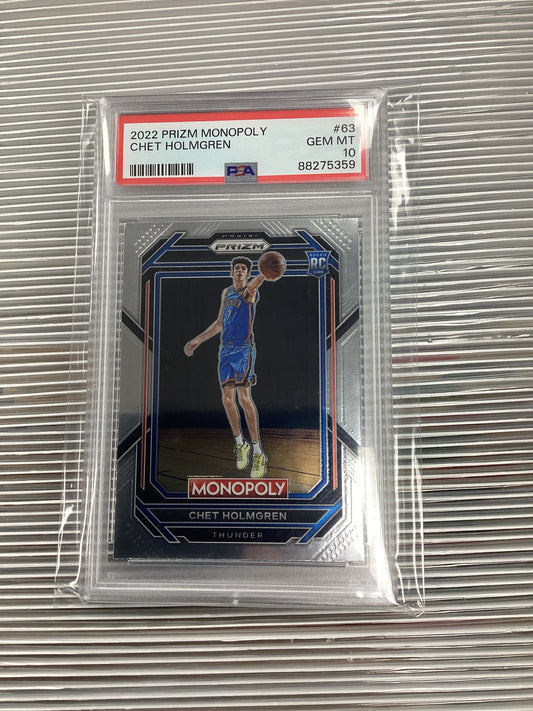 2022 PRIZM Monopoly Chet Holmgren #63 PSA 10