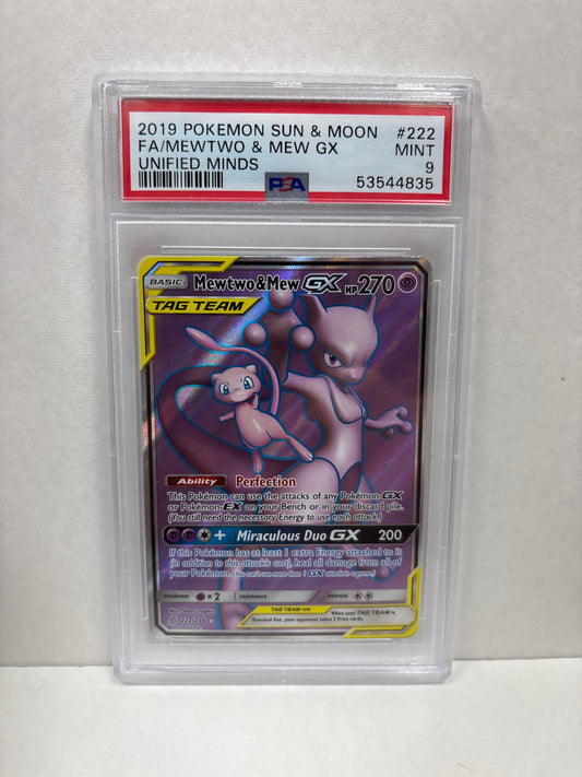 Pokemon Mewtwo & Mew GX 222/236 PSA 9
