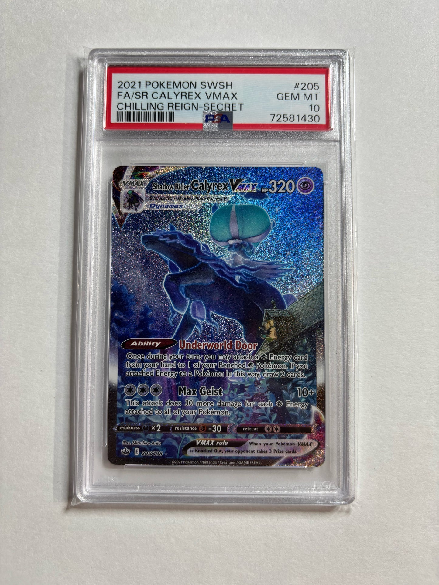Pokemon Shadow Rider Calyrex VMAX 205/198 PSA 10