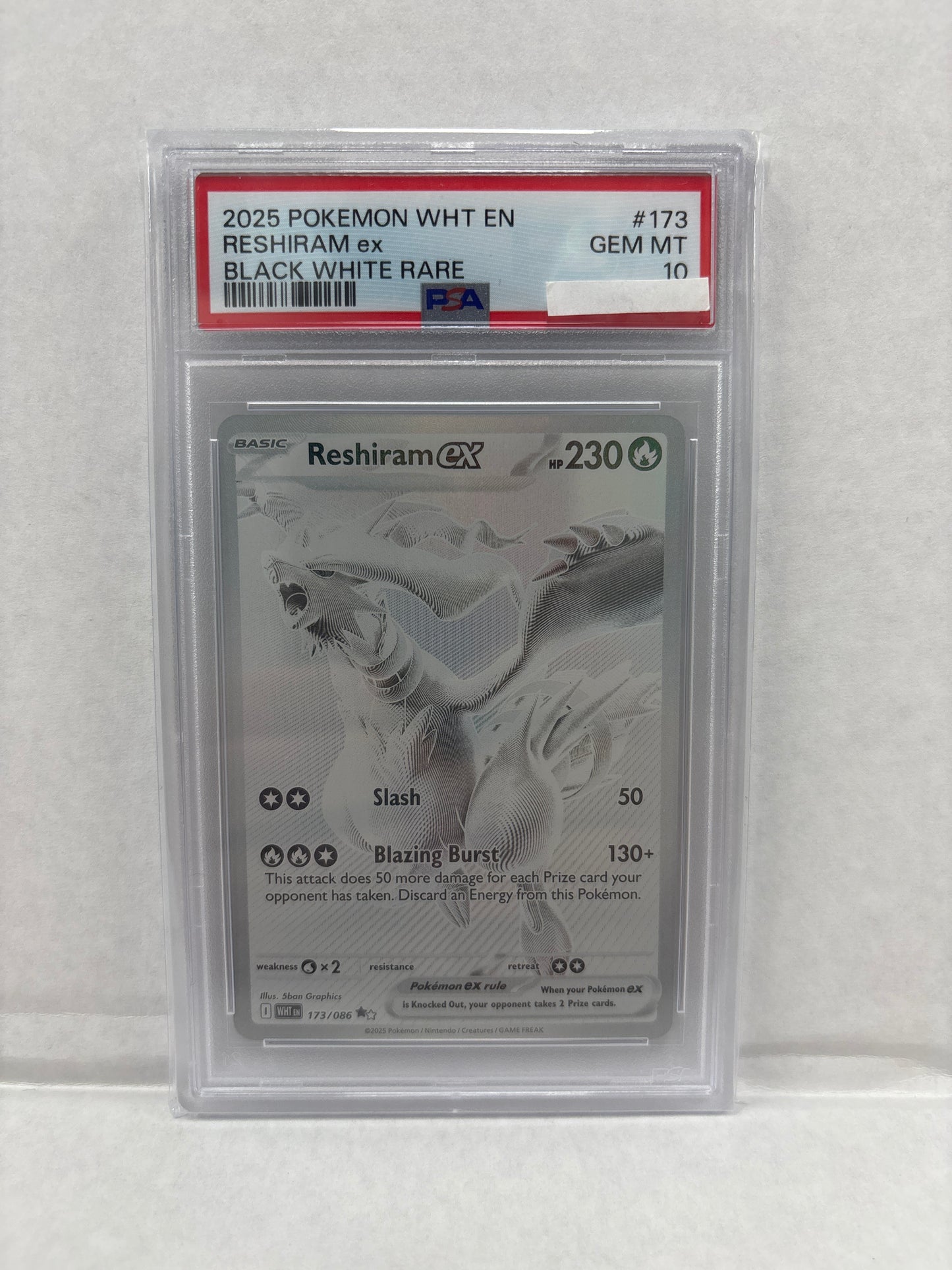 Pokemon Reshiram ex 173/086 PSA 10