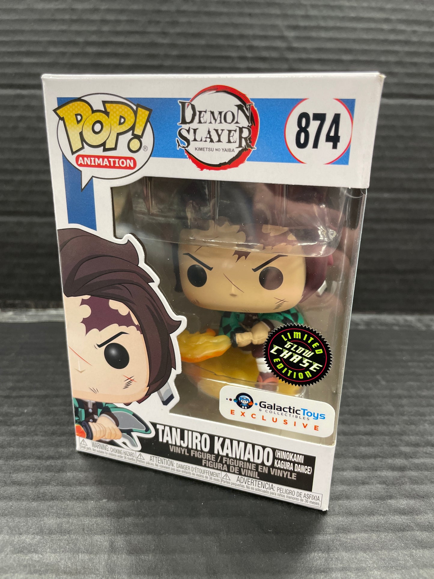 Funko Pop! Demon Slayer Tanjiro Kamado Hinokami Kagura Dance 874 Galactic Toys Chase (Grade A-)