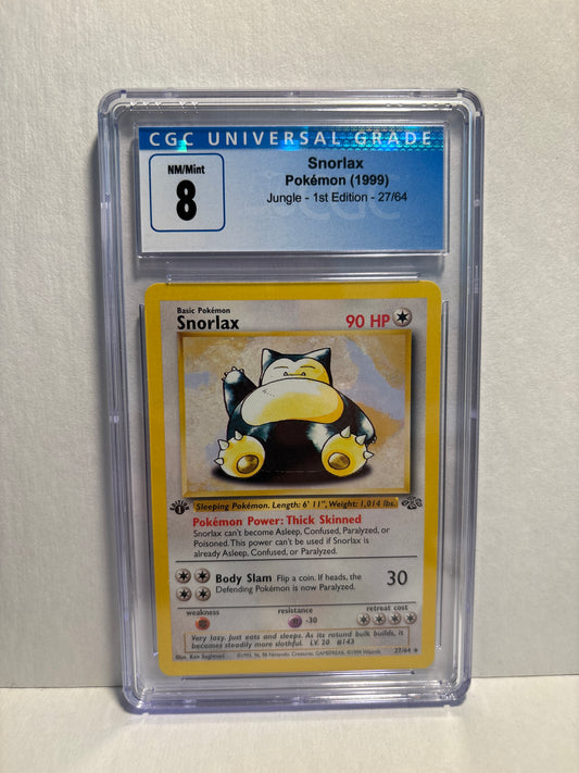 Pokemon Snorlax 27/64 1st Edition (1999) CGC 8