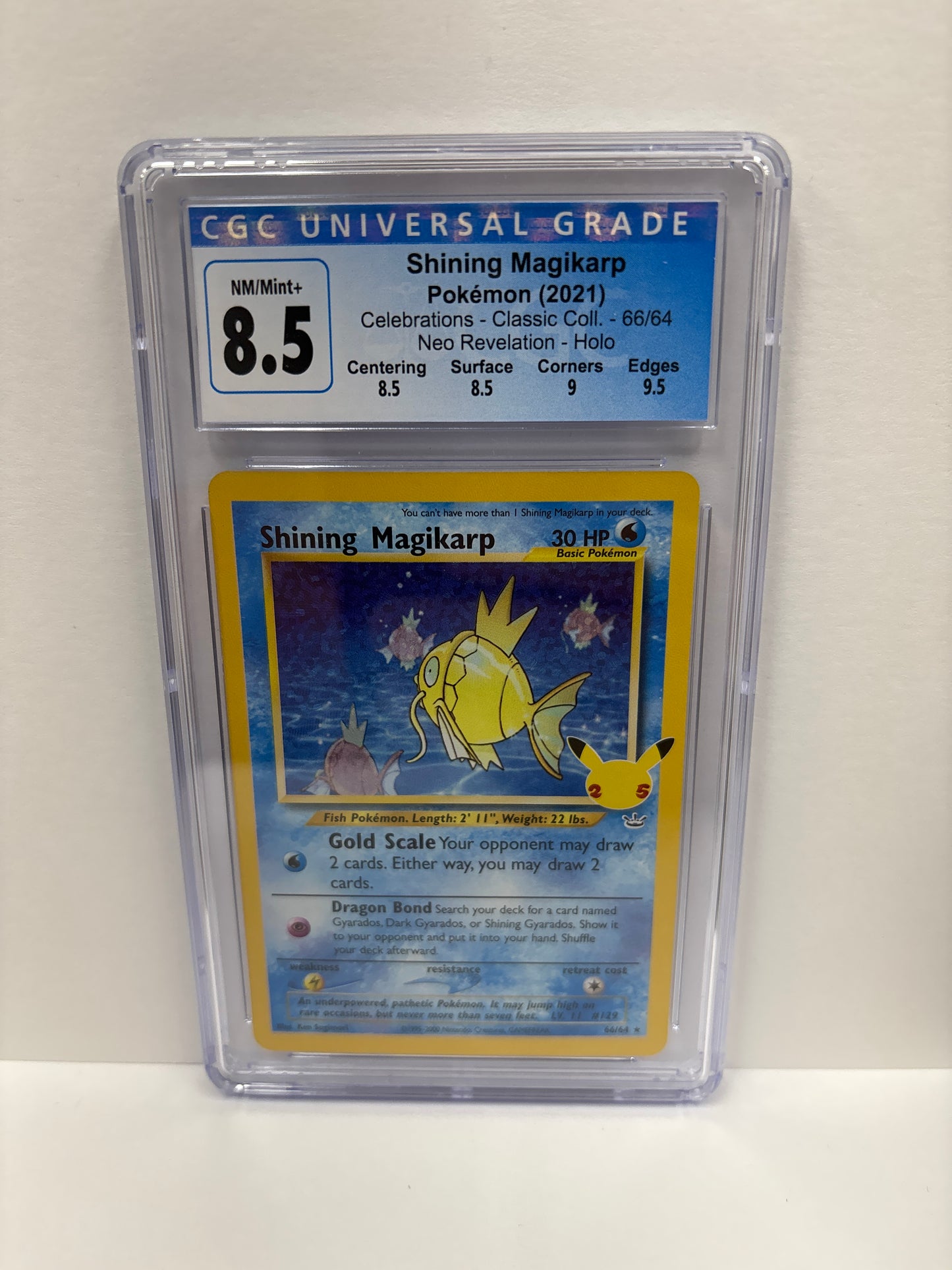 Pokemon Shining Magikarp 66/64 Celebrations (2021) CGC 8.5