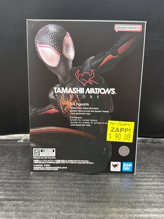 SH Figuarts Spider-Man Across the Spiderverse - Spider-Man (Miles Morales) 1610 Rooftop Ver. Tamashii Nations Store Exclusive (Open Box/Complete)