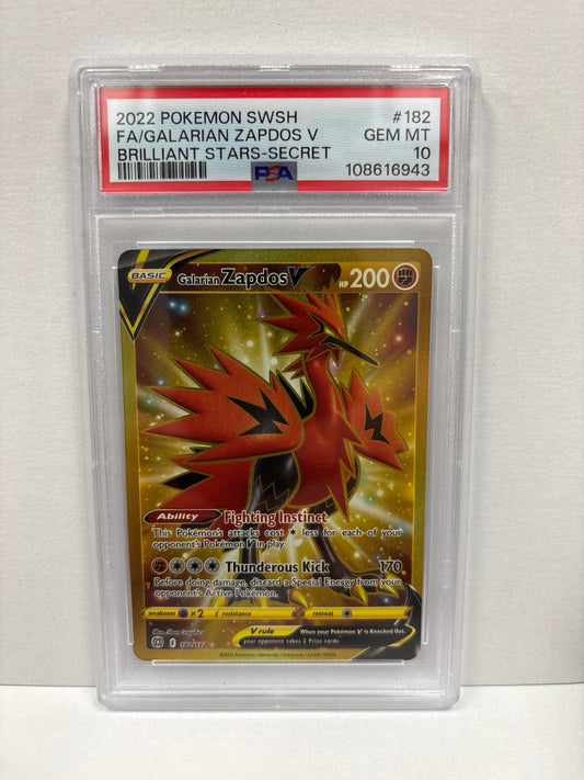 Pokemon Galarian Zapdos V 182/172 PSA 10