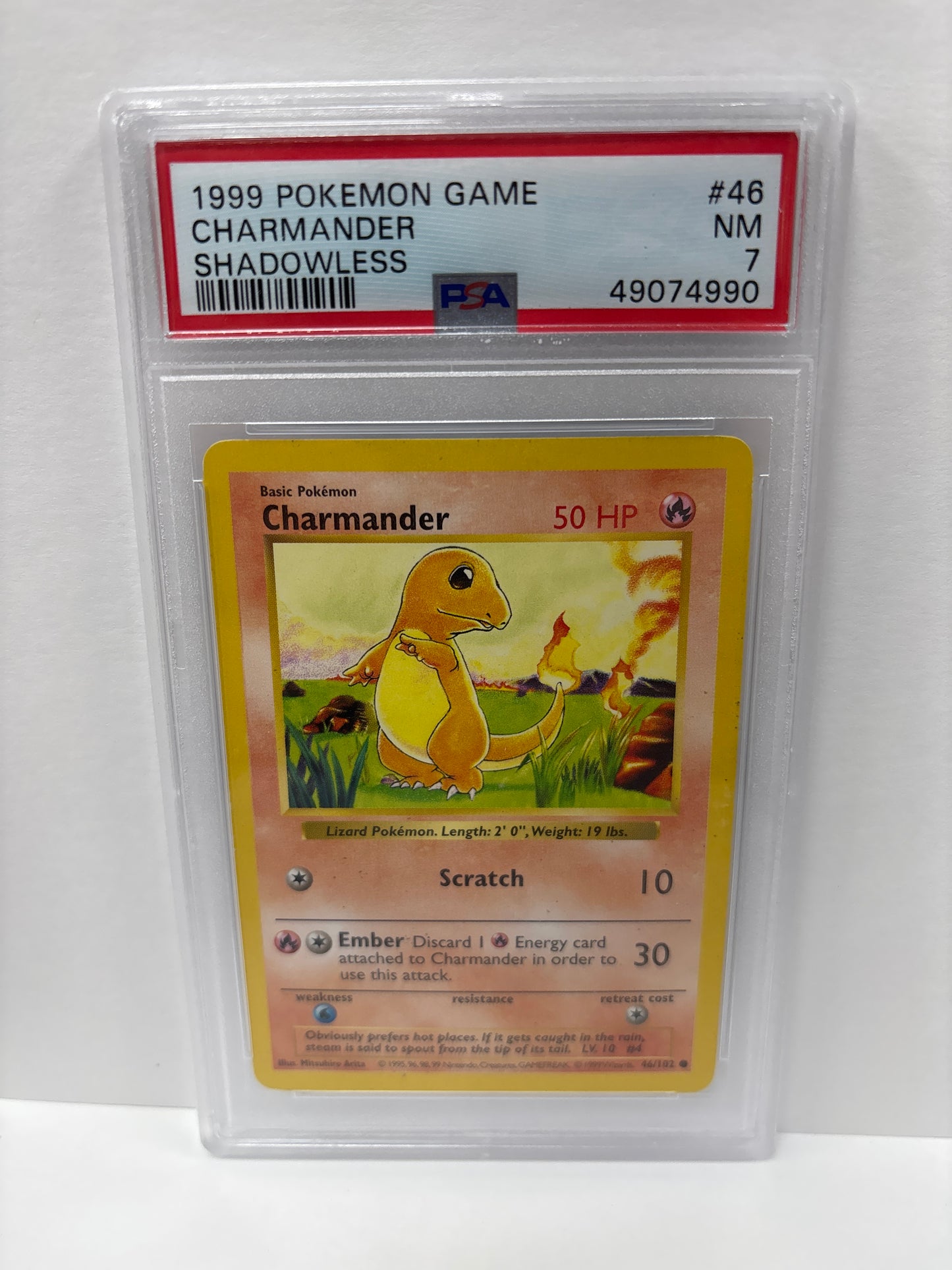Pokemon Charmander 46/102 Shadowless PSA 7