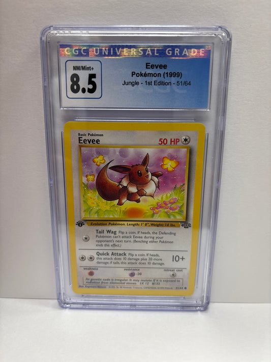 Pokemon Eevee 51/64 1st Edition CGC 8.5