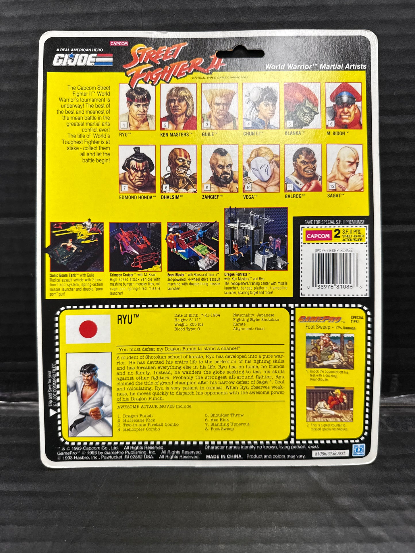 GI Joe Street Fighter II Ryu Hasbro 1993