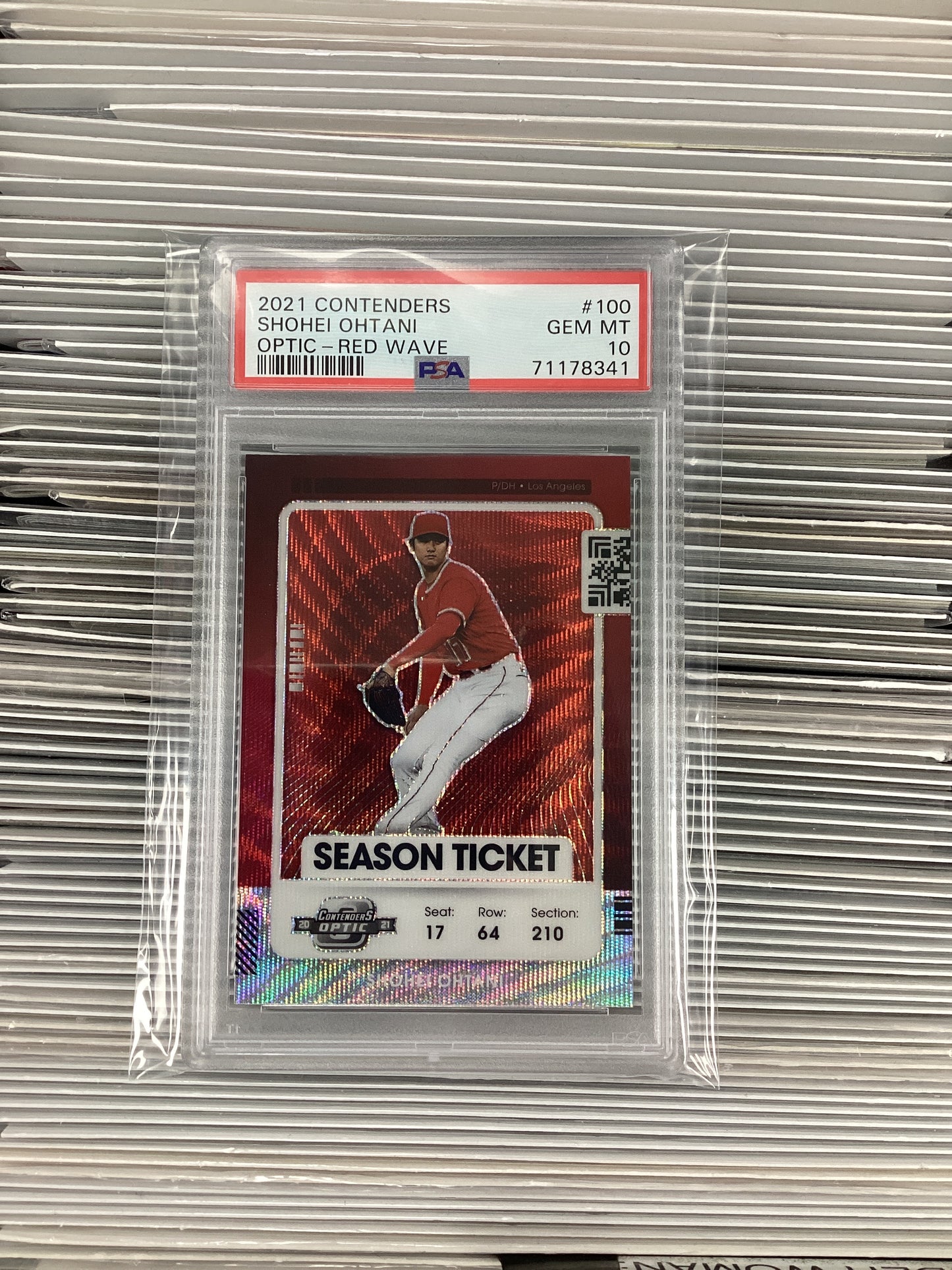 2021 Contenders Shohei Ohtani #100 Optic Red Wave PSA 10