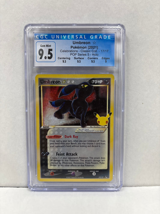 Pokemon Umbreon 17/17 Celebrations (2021) CGC 9.5 (Old Label)