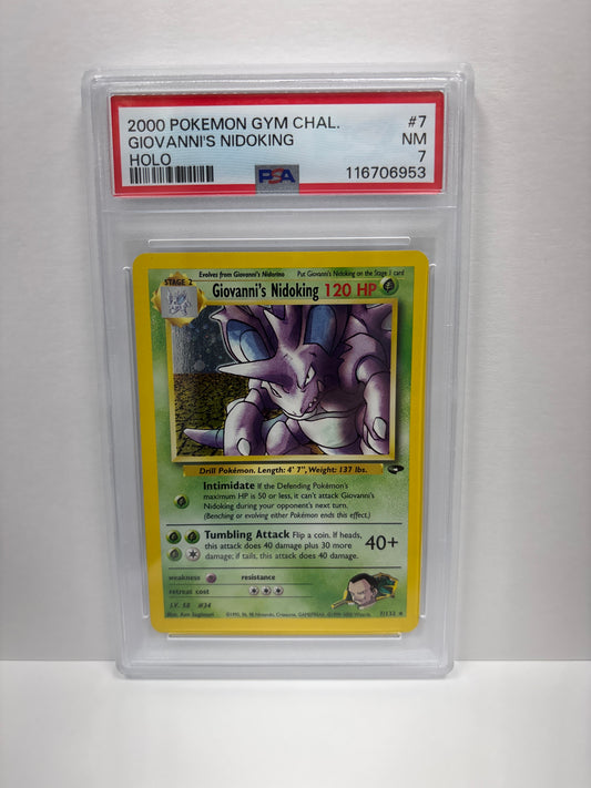 Pokemon Giovanni’s Nidoking 7/132 (2000) PSA 7