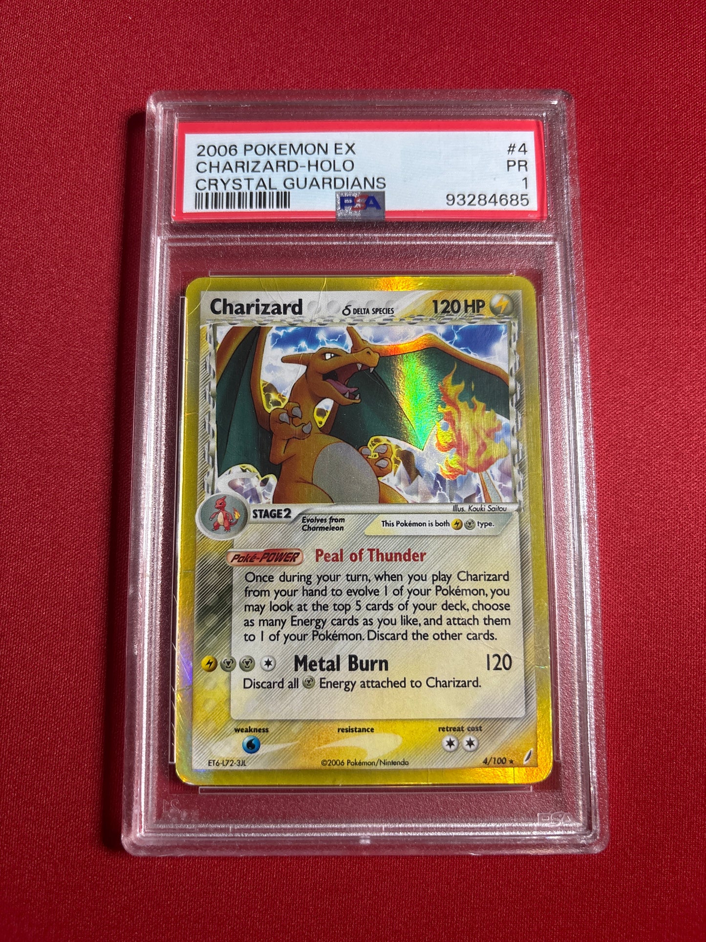 Pokemon Charizard 4/100 HOLO PSA 1
