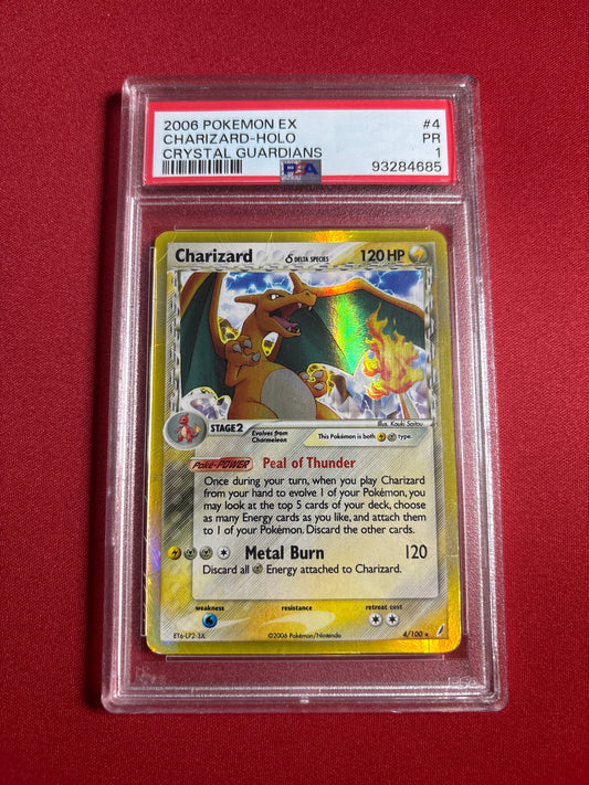 Pokemon Charizard 4/100 HOLO PSA 1