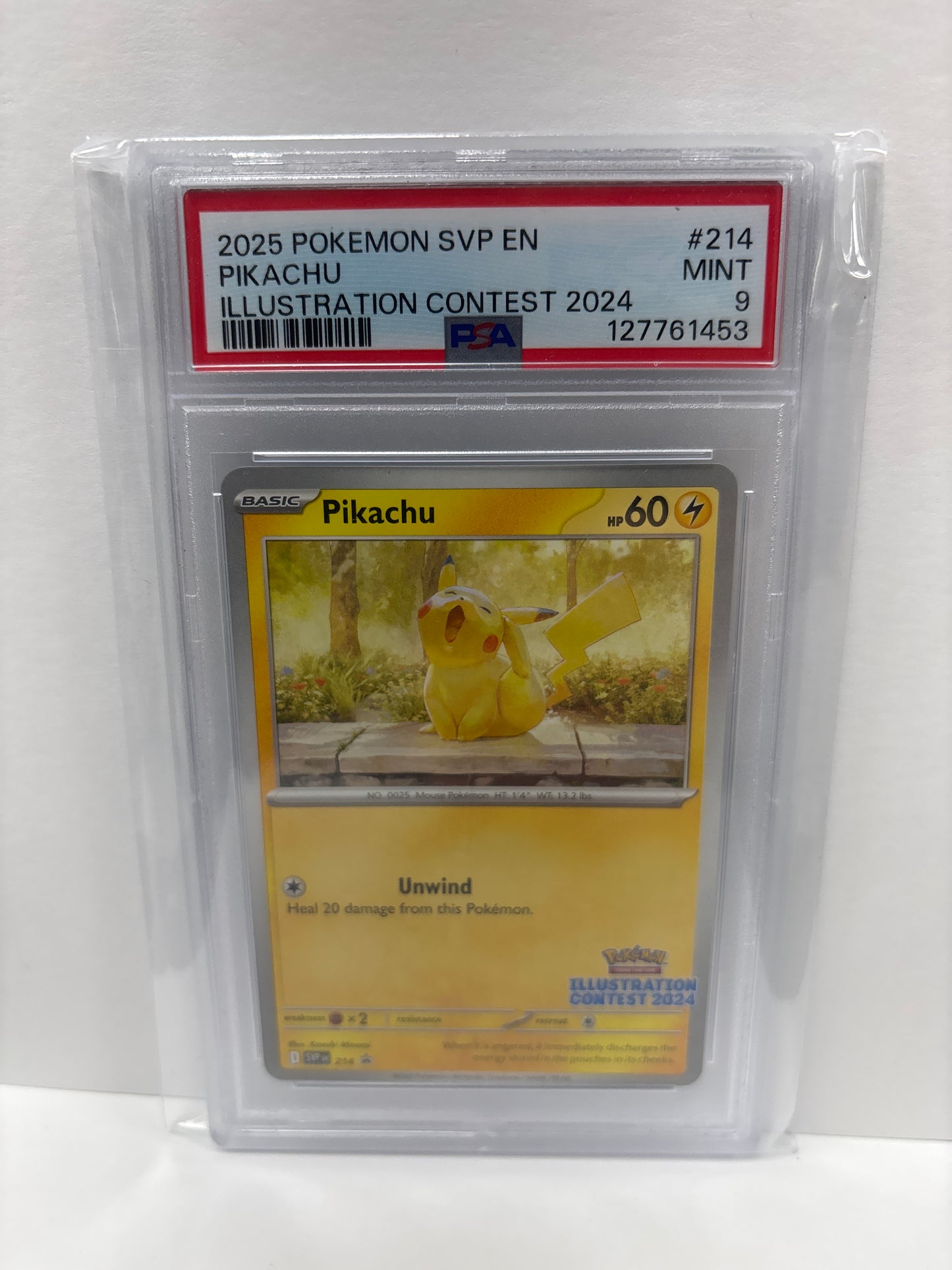 Pokemon Pikachu 214 Illustration Contest 2024 PSA 9