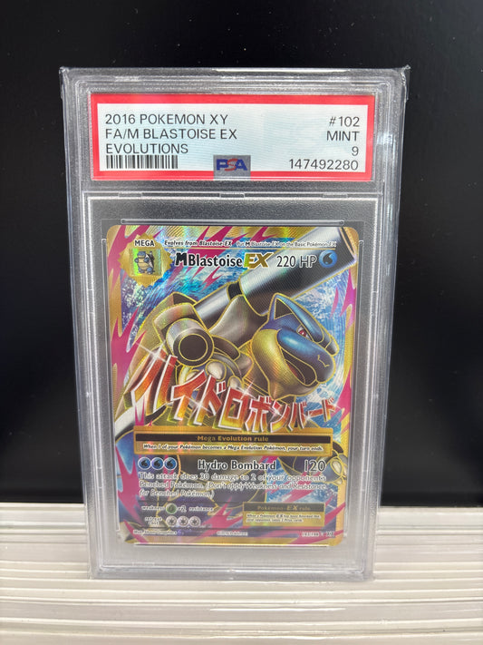 Pokemon M Blastoise EX 102/108 PSA 9