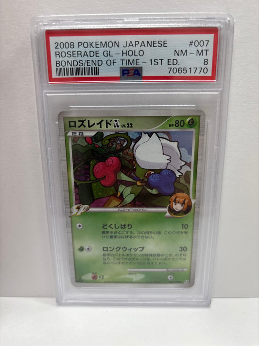 Pokemon Japanese Roserade GL 007/080 PSA 8 (Scratches on Slab)